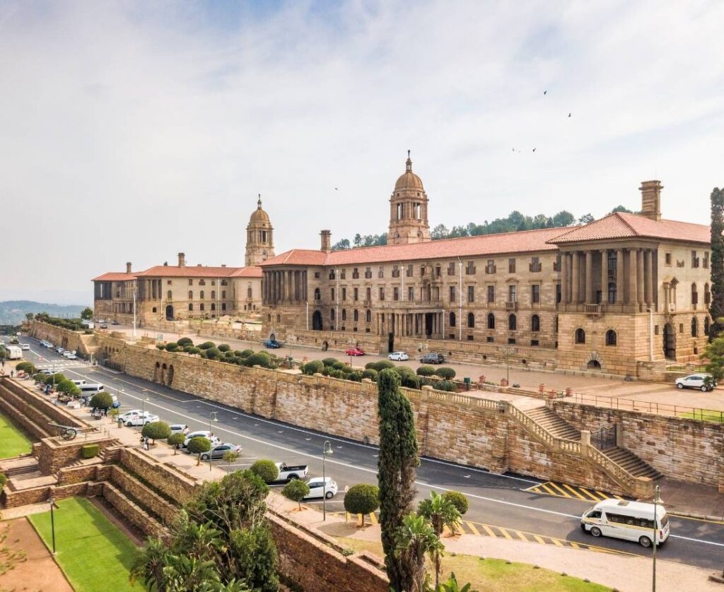 Aerial view of Union Buildings, Pretoria, South Africa