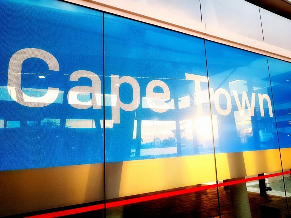 Cape Town sign at Cape Town International Airport